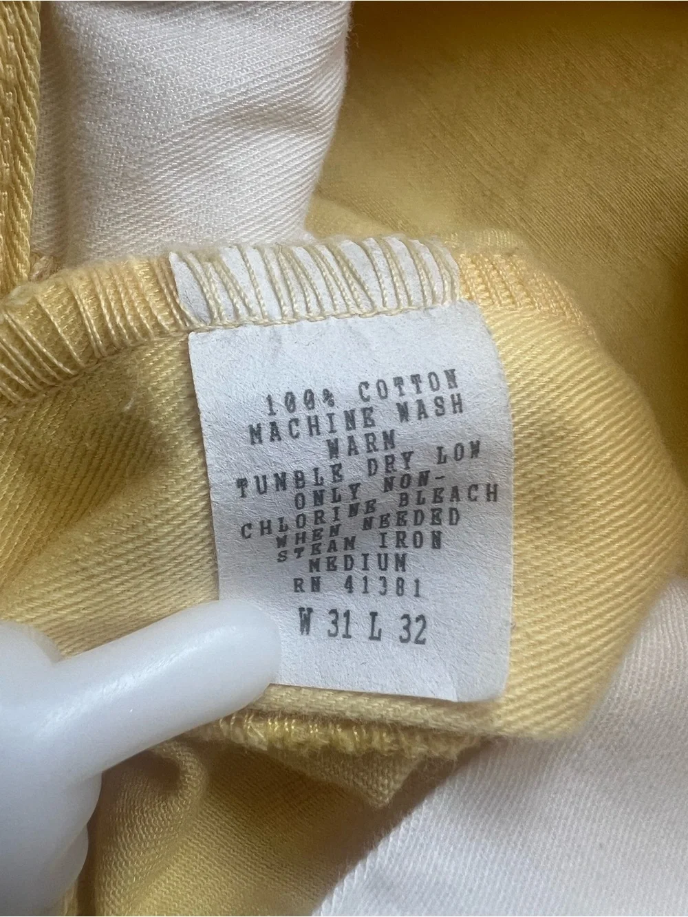 VTG Polo Ralph Lauren Yellow Pleated Chino Pants Side Tab Men 31Wx32L 100%Cotton